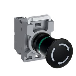 ABB MPA4T01 Non-Illuminated Machine Stop Pushbutton 40mm Black Twist Release 1NC