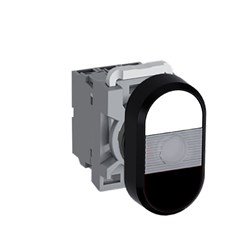 ABB MPDIFCWB111 Illuminated Double Pushbutton Kit Flush/Flush Momentary Clear White/Black 24VAC/DC 1NO+1NC