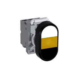ABB MPDIFYWB011 Illuminated Double Pushbutton Kit Flush/Flush Yellow White/Black 12VAC/DC 1NO+1NC LED Block