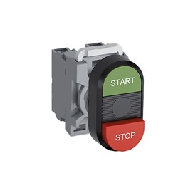 ABB MPDNEBGRS20 Non-Illuminated Double Pushbutton Kit Flush/Extended Start/Stop Green/Red 2NO