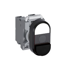 ABB MPDNEBWB11 Non-Illuminated Double Pushbutton Kit Flush/Extended Momentary White/Black 1NO+1NC