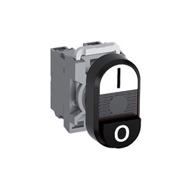 ABB MPDNEBWBI02 Non-Illuminated Double Pushbutton Kit Flush/Extended I/O White/Black 2NC