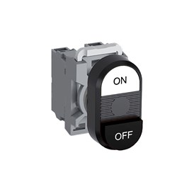 ABB MPDNEBWBO11 Non-Illuminated Double Pushbutton Kit Flush/Extended Momentary On/Off White/Black 1NO+1NC