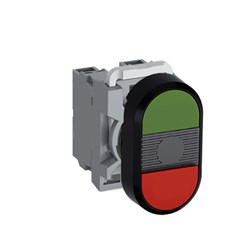 ABB MPDNFBGR20 Non-Illuminated Double Pushbutton Kit Flush/Flush Green/Red 2NO