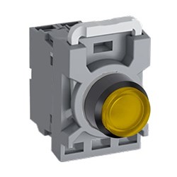 ABB MPPIEYA201 Illuminated Pushbutton Kit 22mm Extended Maintained Yellow 110-130VAC/DC 1NC