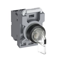 ABB MPS2ILAACC610 Selector Switch Kit Clear 220VDC 2Position 1NO Illuminated Maintained Long Handle Plastic
