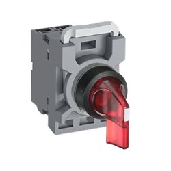 ABB MPS2ILAACR701 Selector Switch Kit Red 230VAC 2Position 1NC Illuminated Maintained Long Handle Plastic