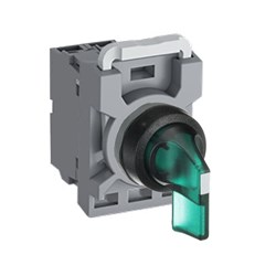 ABB MPS2ILABCG101 Selector Switch Kit Green 24VAC/DC 2Position 1NC Illuminated Maintained Long Handle Plastic