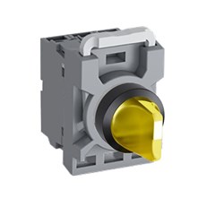 ABB MPS2ISABCY611 Selector Switch Kit Yellow 220VDC 2Position 1NO+1NC Illuminated Maintained Short Handle Plastic