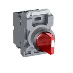 ABB MPS2ISOCBR620 Selector Switch Kit Red 220VDC 2Position 2NO Illuminated Momentary Short Handle Plastic