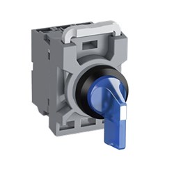 ABB MPS3ILOACBL102 Selector Switch Kit Blue 24VAC/DC 3Position 2NC Illuminated Momentary Long Handle Plastic