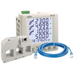 SELEC KIT: MRJ385 METER +1 X 2M RJ45 CABLE +1 X 400A CT 31X31MM MRJ385-400A31/31-K