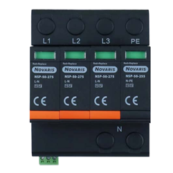 Novaris NSP3-50-275-N Surge Diverter With Module 7.5kA 12.5kA 3 PH 50kA 50kA 230VAC TS35 Plastic IP20