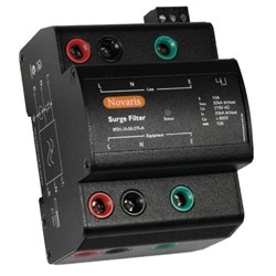 Novaris SFD1-20-100-275-A Surge Filter 6.25kA 15kA 1 PH 20A 230VAC TS35 Panel Mount Metal IP20