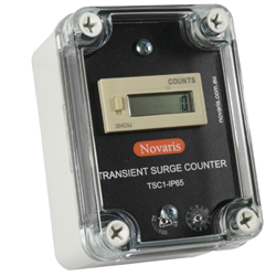 Novaris TSC1-DIN Transient Surge Counter 100A 200kA TS35 DIN Rail Mount Metal IP20