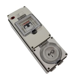 IPD W66US315RCA Unswitched Socket 3 Flat-Pin 1-Ph 15A 250VAC/DC TypeA IP66 Polycarbonate