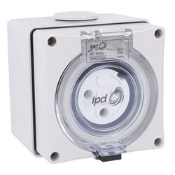 IPD W66US320 Unswitched Socket 3 Round-Pin 1-Ph 20A 250VAC/DC IP66 Polycarbonate