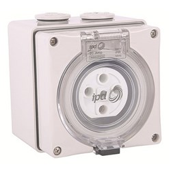 IPD W66US420 Unswitched Socket 4 Round-Pin 3-Ph 20A 500VAC/DC IP66 Polycarbonate