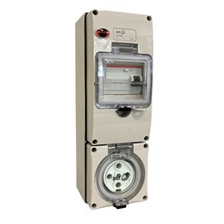 IPD W66US420RCA Unswitched Socket 4 Round-Pin 3-Ph 20A 415VAC/DC TypeA IP66 Polycarbonate