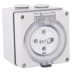 IPD W66US432 Unswitched Socket 4 Round-Pin 3-Ph 32A 500VAC/DC IP66 Polycarbonate