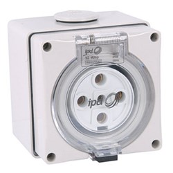 IPD W66US532 Unswitched Socket 5 Round-Pin 3-Ph 32A 500VAC/DC IP66 Polycarbonate