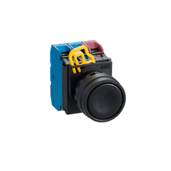 IDEC YW1B-M1E10S-HS Non-Illuminated Pushbutton 22mm Flush Momentary Blue 1NO