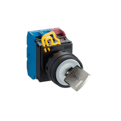 IDEC YW1K-2AE10-HS Selector Switch 2Position 1NO Left Center Right Key Round Plastic M3.5 Screw Terminal 30mm W