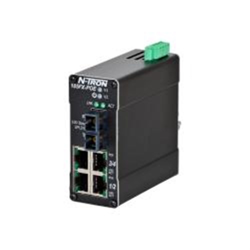 RED LION 5 PORT UNMANAGED INDUSTRIAL POE SWITCH 105FX-SC-POE