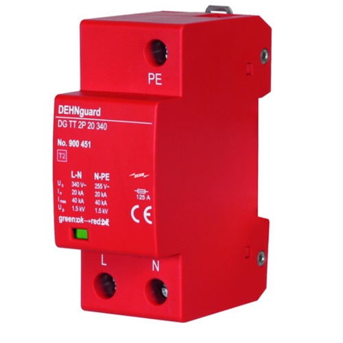 DEHN SPD 2P CLASS2 40KA 8/20US IMAX 2C+EA 340VAC PH+N DEHNGUARD