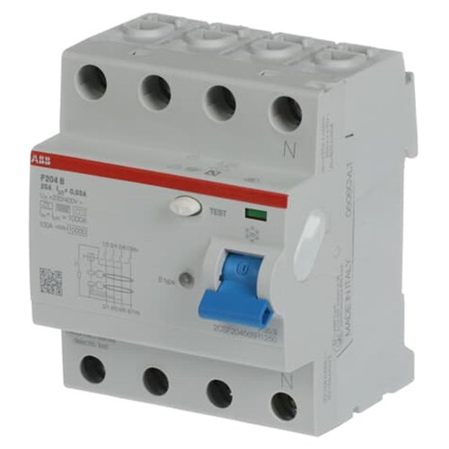 ABB F204B25/0.03 RCCB 10kA 3P+N 25A Type B 30mA INDUSTRIAL