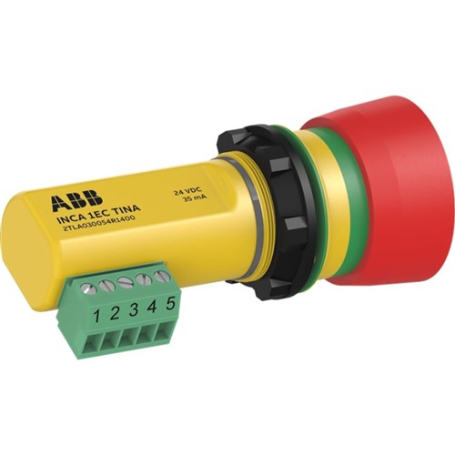 ABB INCA.1EC EMERGENCY STOP, 22.5mm HOLE, LED, TINA ADAPTATION TO DYNlink & STATUSBUS, PANEL MOUNTING