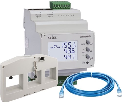 SELEC KIT: MRJ4M-SL METER + 2 X 2M RJ45 CABLE + 2 X 1250A CT 54X50MM MRJ4MSL-1250A54/50-K
