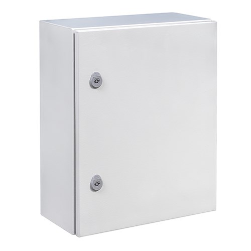 IDE IP66 ROLLED MILD STEEL SINGLE DOOR WALL MOUNTED ENCLOSURE 600Hx400Wx250Dmm GREY MSB604025G