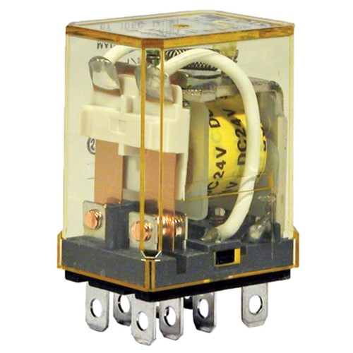 IDEC RH2B-ULC-DC24 DPDT W/LITE & CHECK BUTTON 24VDC RELAY