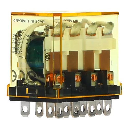 IDEC RELAY, 4PDT, 125V DC, 10A WITH INDICATOR & DIODE RH4B-ULD-DC125