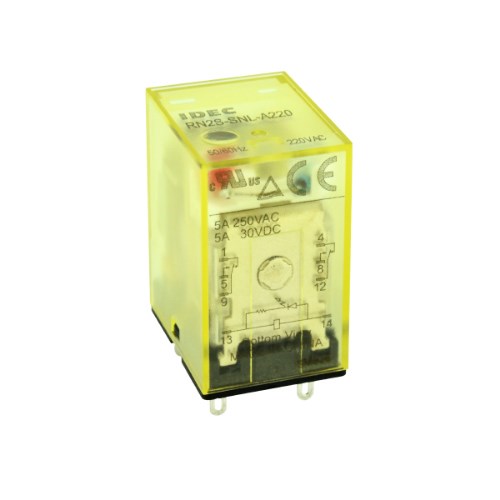 IDEC RN2S-NL-D24 RELAY DPDT 24VDC 5A