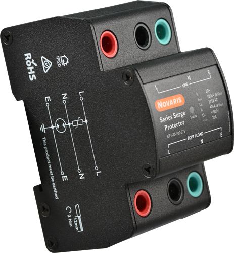 NOVARIS SERIES SURGE PROTECTOR, 1 PHASE, 20A, 100kA, 275V AC SSP1-20-100-275