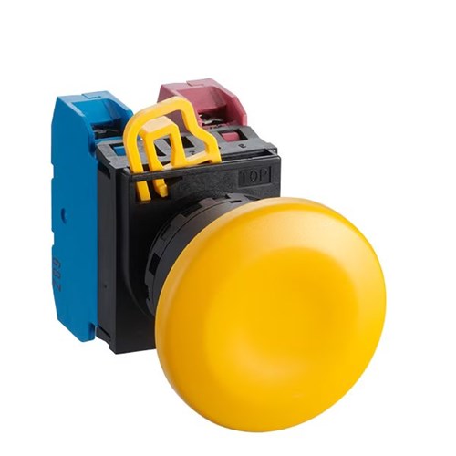IDEC NON ILLUMINATED MAINTAINED PUSHBUTTON WITH 40mm MUSHROOM HEADPLASTIC BEZEL YELLOW YW1B-A4E10Y