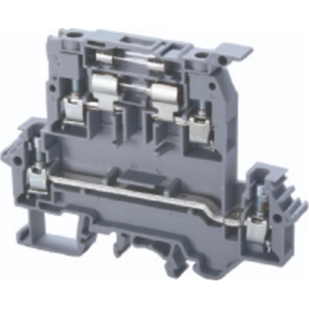 CONNECTWELL DDFL4U DOUBLE LEVEL FUSE TERMINAL BLOCK SCREW CLAMP 0.25