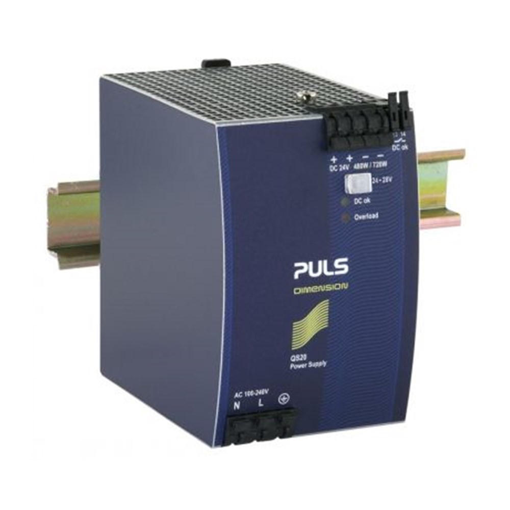 PULS DIN RAIL POWER SUPPLY 1 PHASE 24VDC 20A 480W QS20.241 Industrial